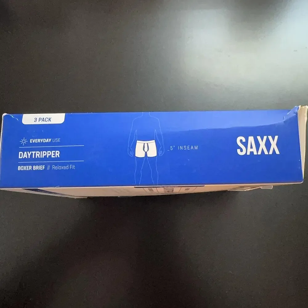 Saxx Daytripper Boxer Brief Underwear Mens Small Blue Stripe 3 Pack Fly Stretch